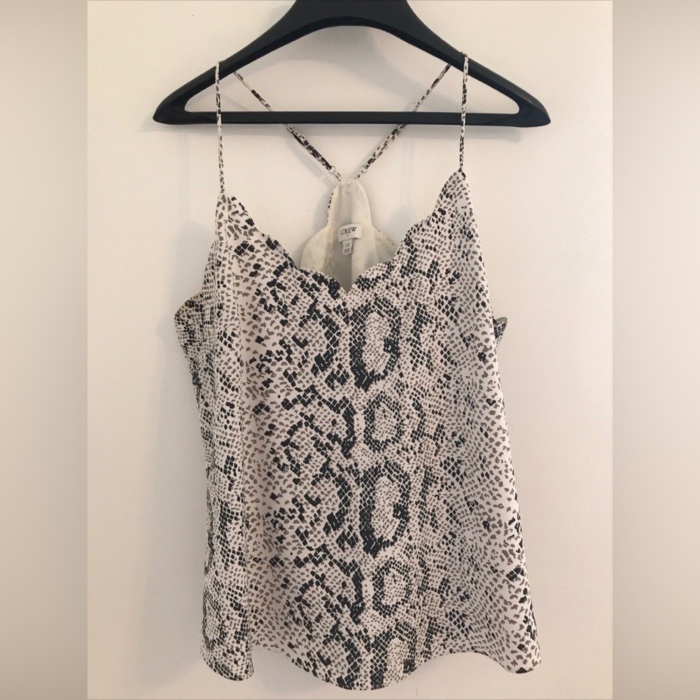 J.Crew women’s size 12 snakeskin print scalloped edge cami/camisole tank top - Picture 4 of 7